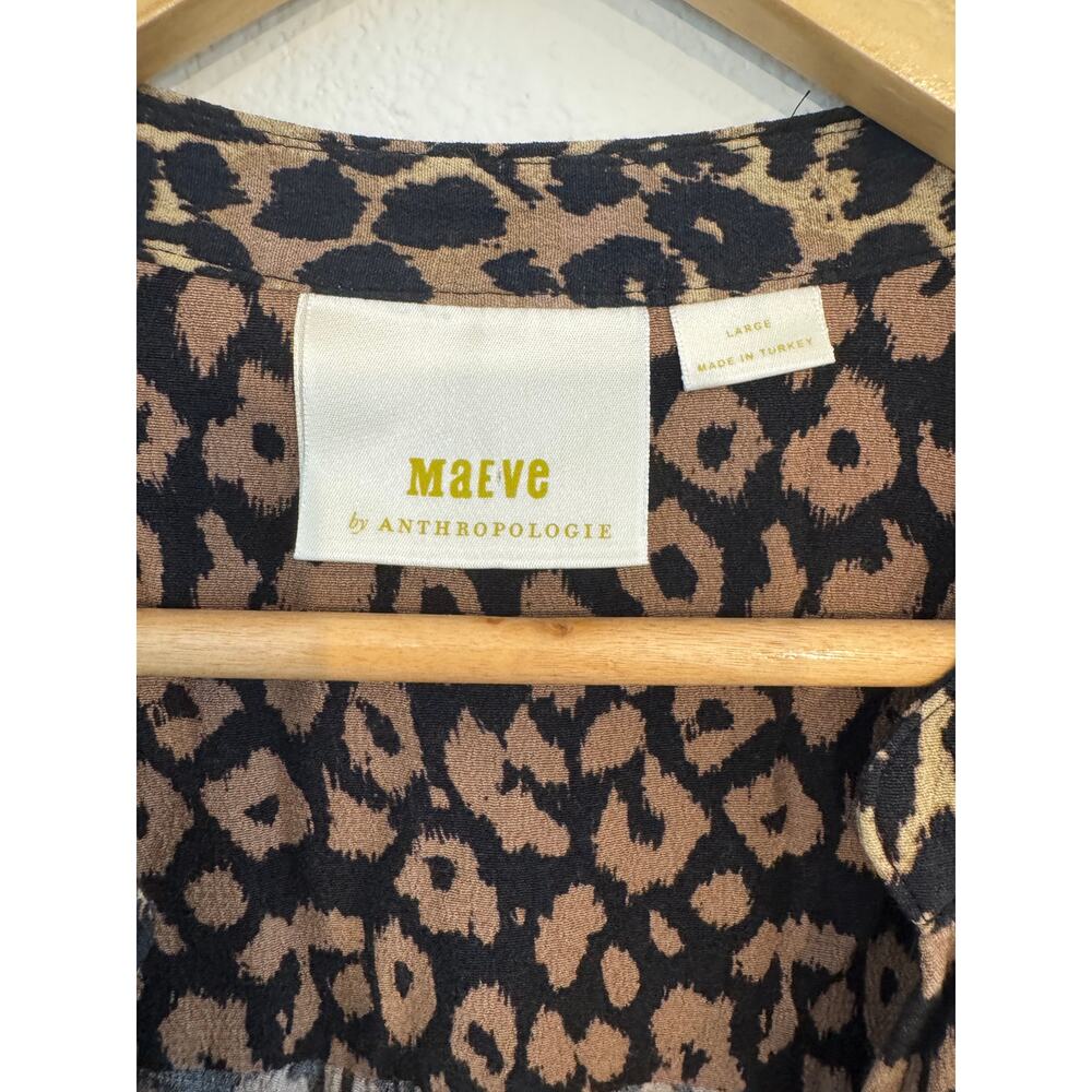 Maeve black cheetah print midi dress